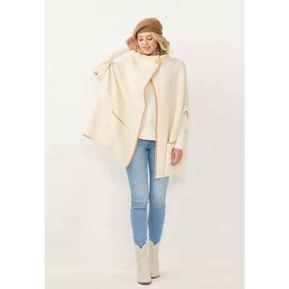 NWT Lauren Conrad Knit Riding Cape. One Size. Sweater. Poncho. Fall Sweater. - Picture 1 of 13